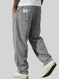Men's Corduroy Trousers- Drawstring Waist and Straight Leg