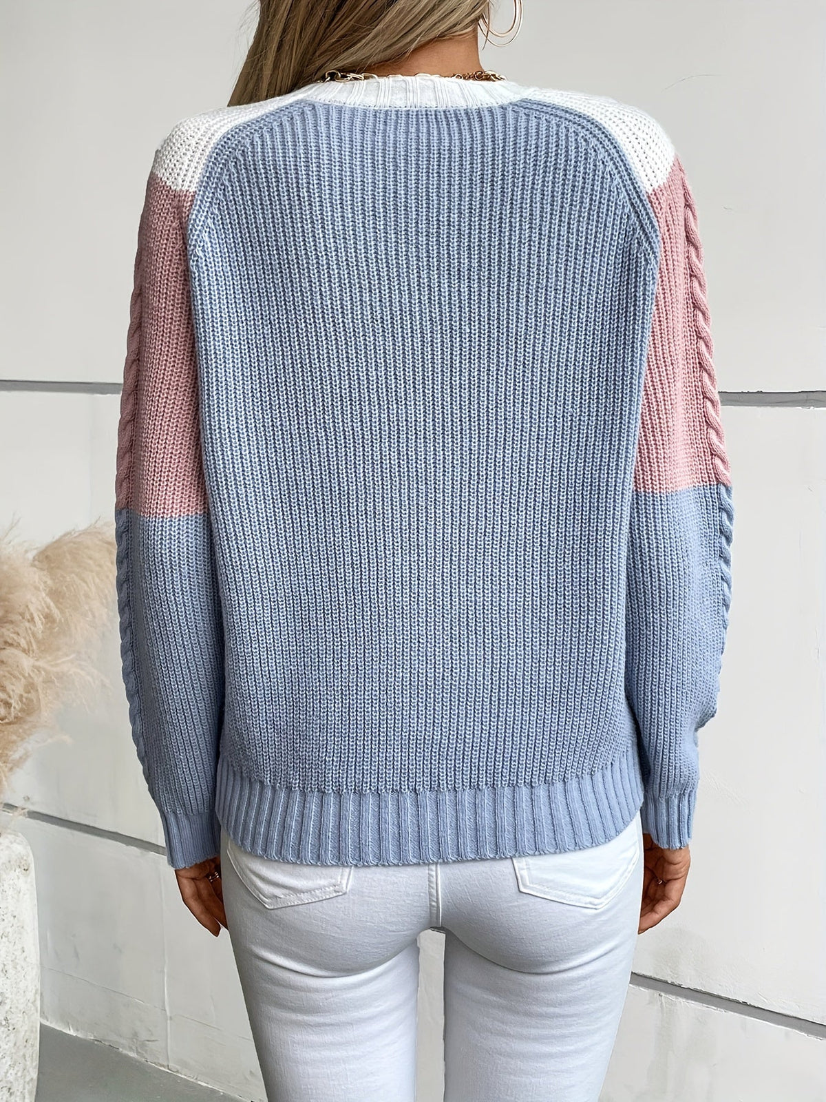 Women's Colour-Block Knit Jumper