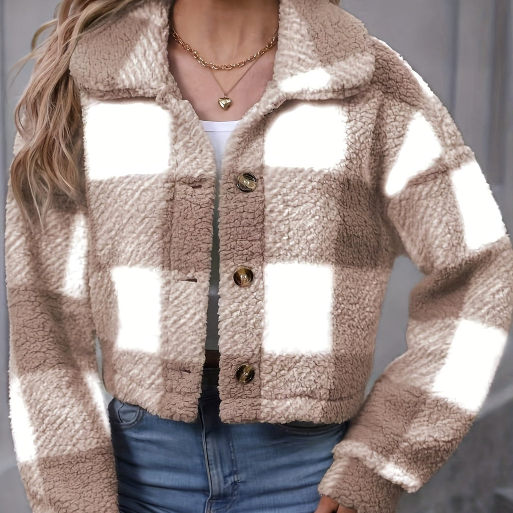 Women's Cropped Check Jacket