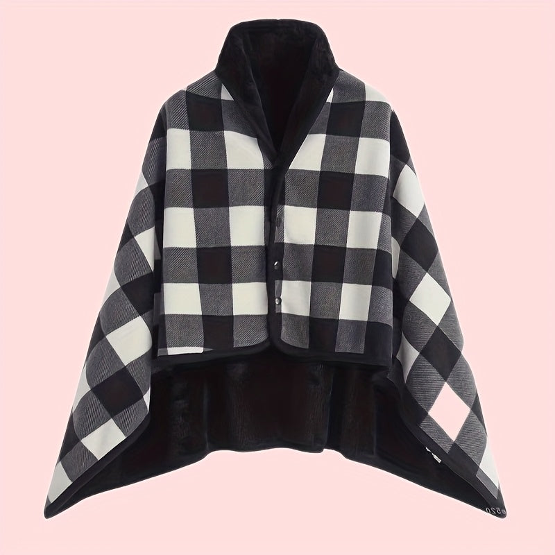 Women's Buttoned Wrap Shawl