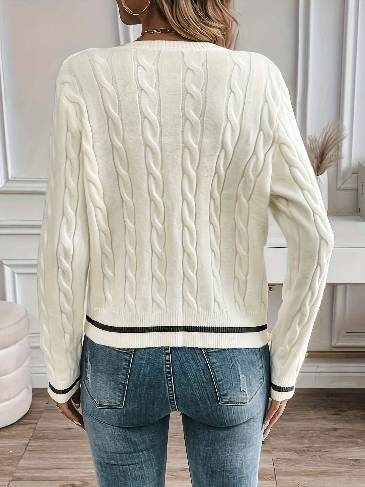 Women's Cable-Knit Cardigan - Button Front
