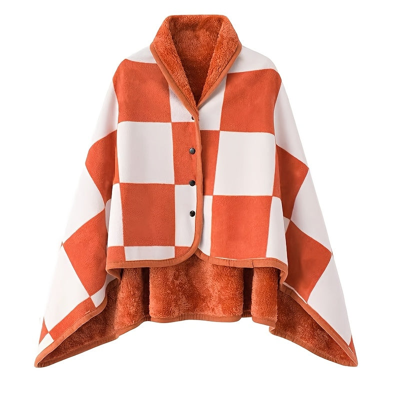 Women's Buttoned Wrap Shawl