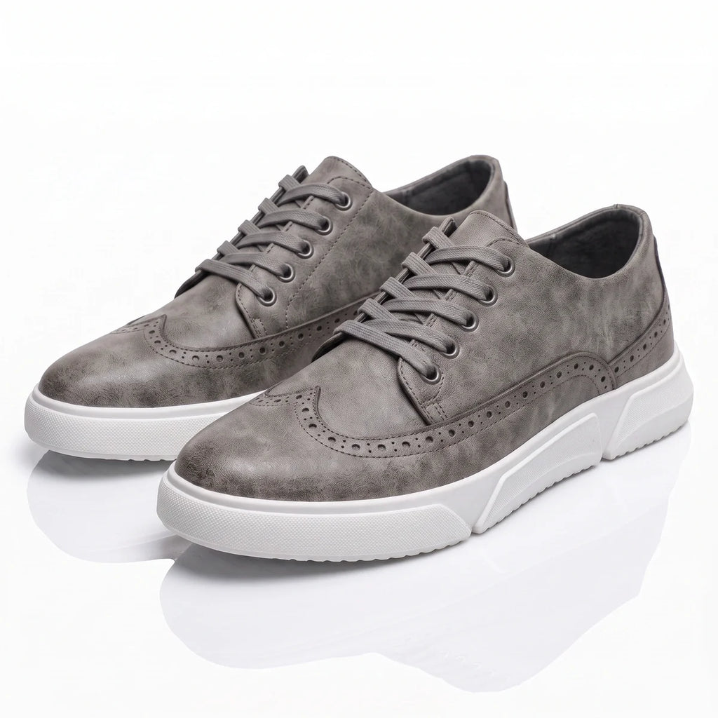 Men's Brogue Trainers- Contrast-Sole Wingtip Shoes