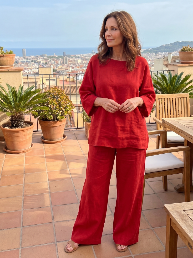 Women's Oversized Tunic and Wide-Leg Trouser Set