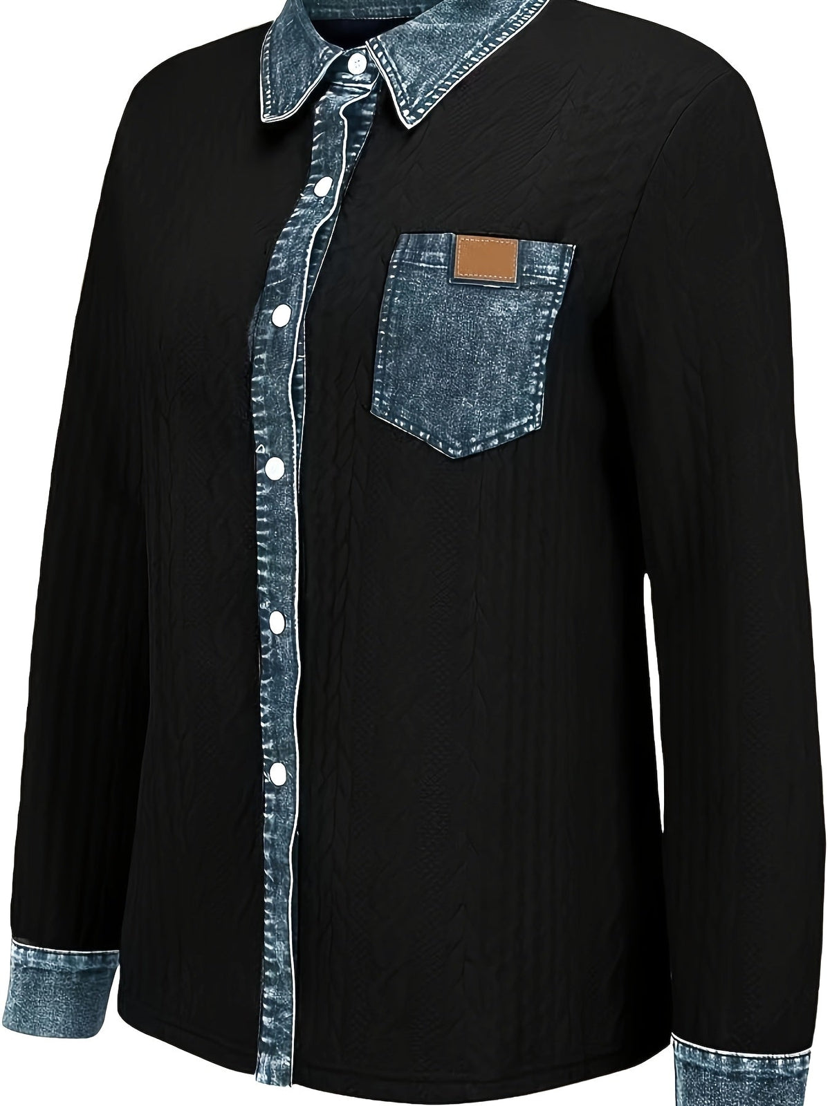 Women's Cable-Knit Cardigan - Contrast Collar Button-Front Knitwear
