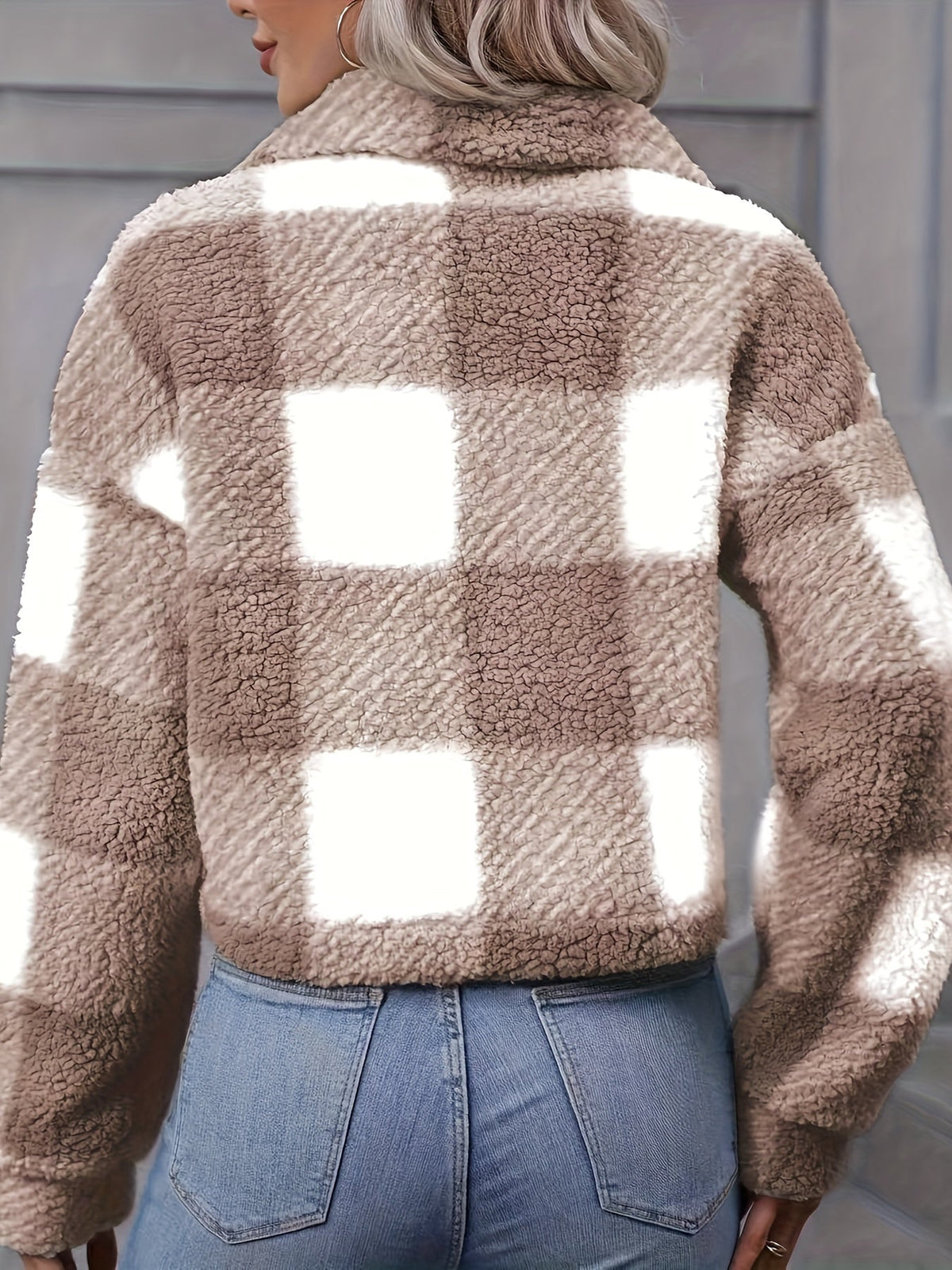 Women's Cropped Check Jacket