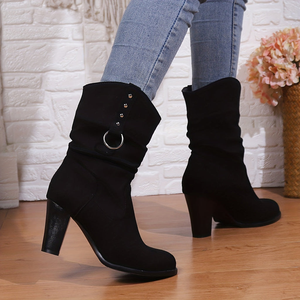 Women's Western Ankle Boots - Slouch Shaft