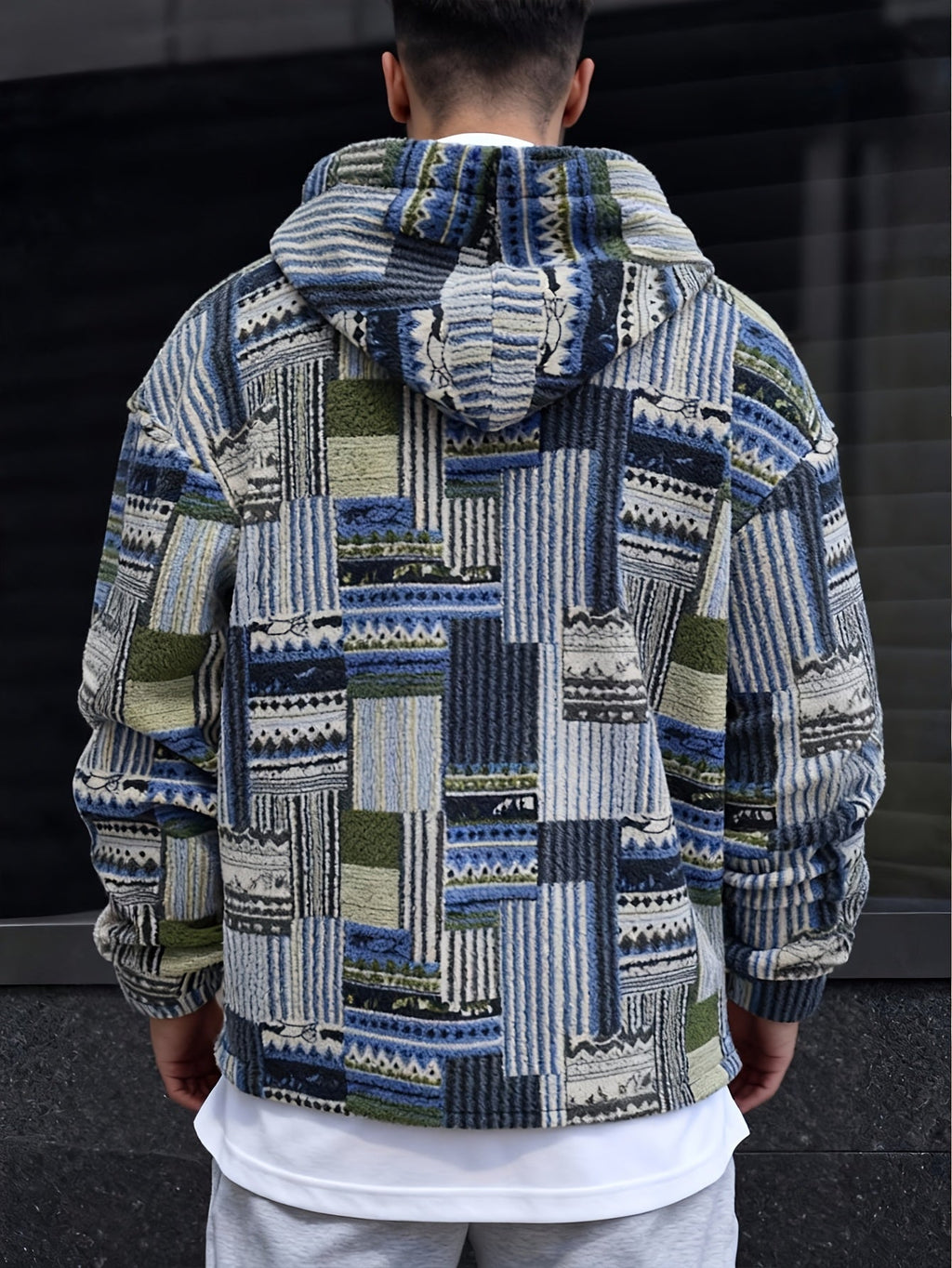 Men's Patterned Quarter-Zip Jumper