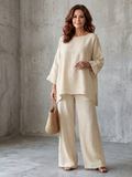Women's Oversized Tunic and Wide-Leg Trouser Set