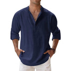 Lucien | Relaxed Linen Henley Shirt
