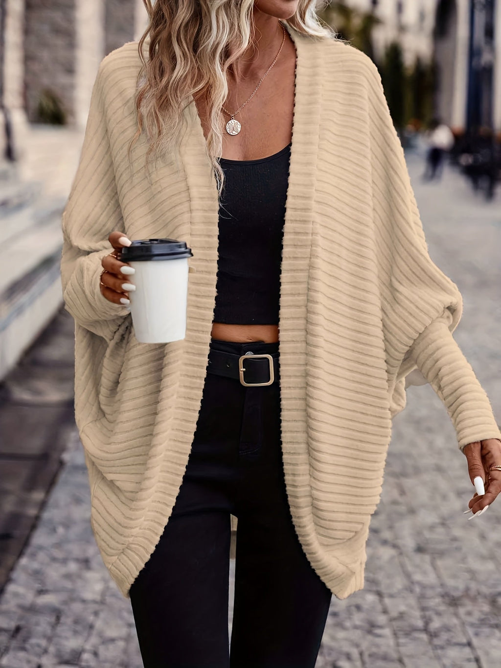 Women's Long Open-Front Cardigan - Relaxed Fit