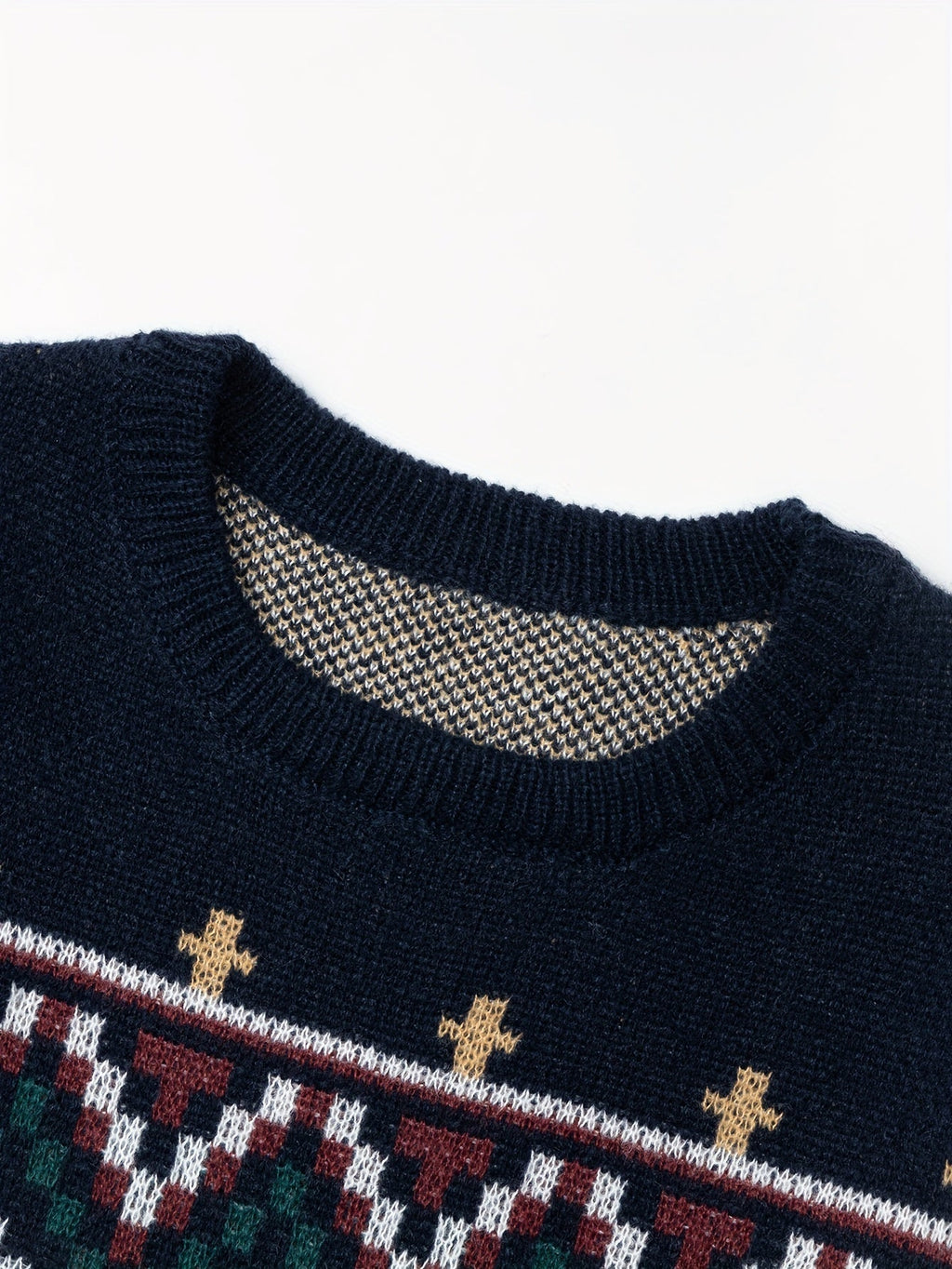 Men's Patterned Jumper - Crew Neck Knitwear