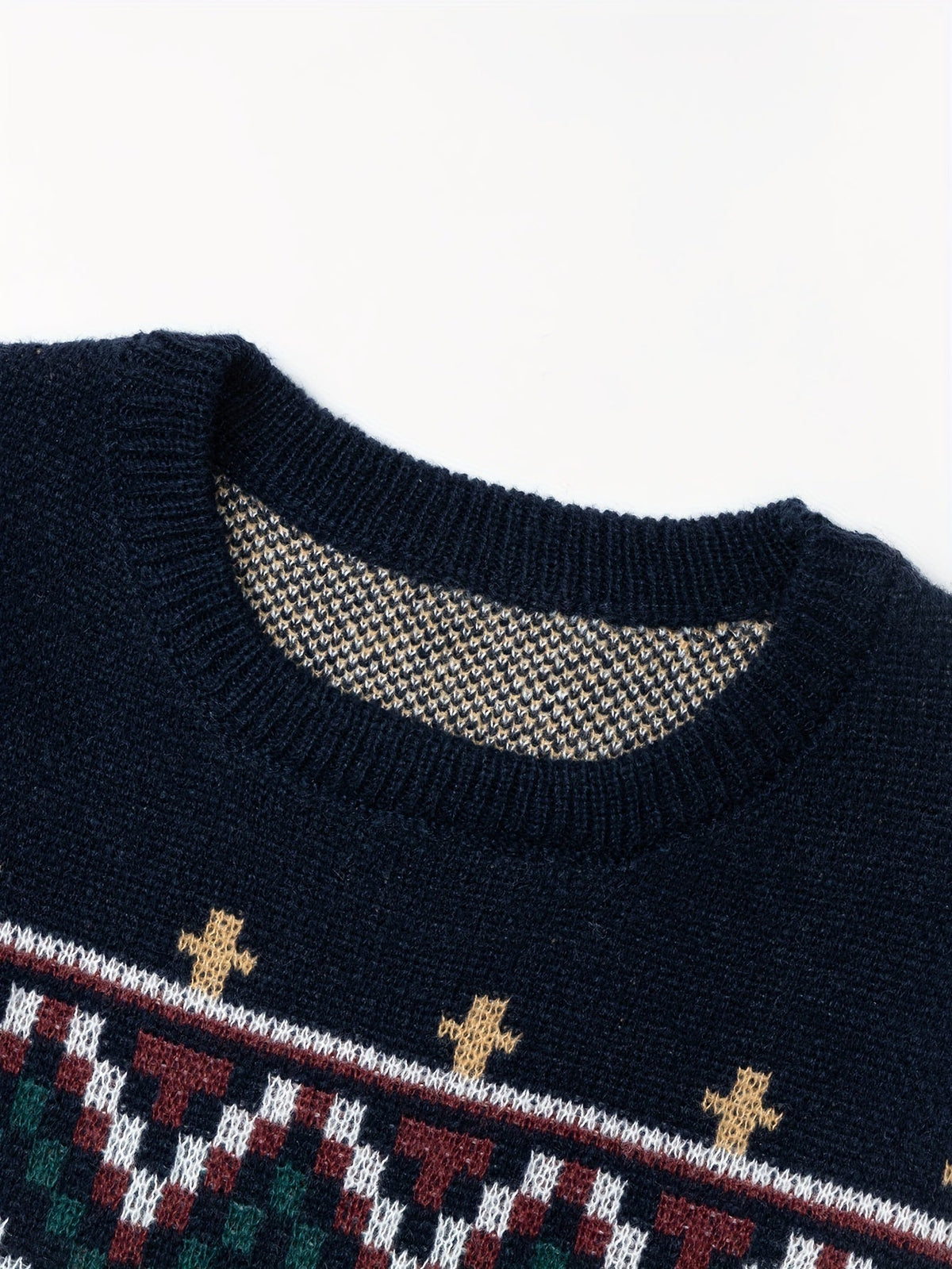 Men's Patterned Jumper - Crew Neck Knitwear