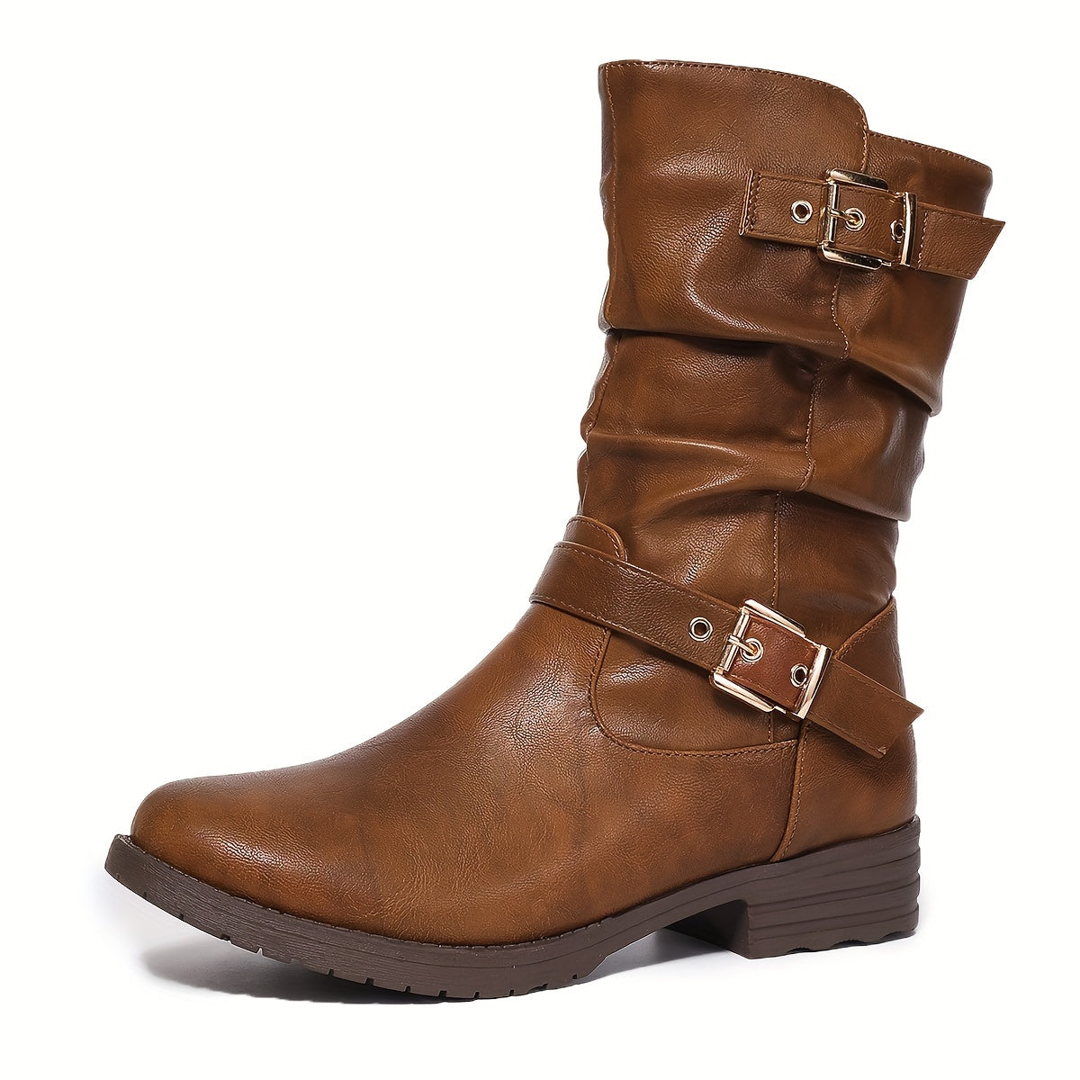 Women's Slouch Boots- Buckle Trim