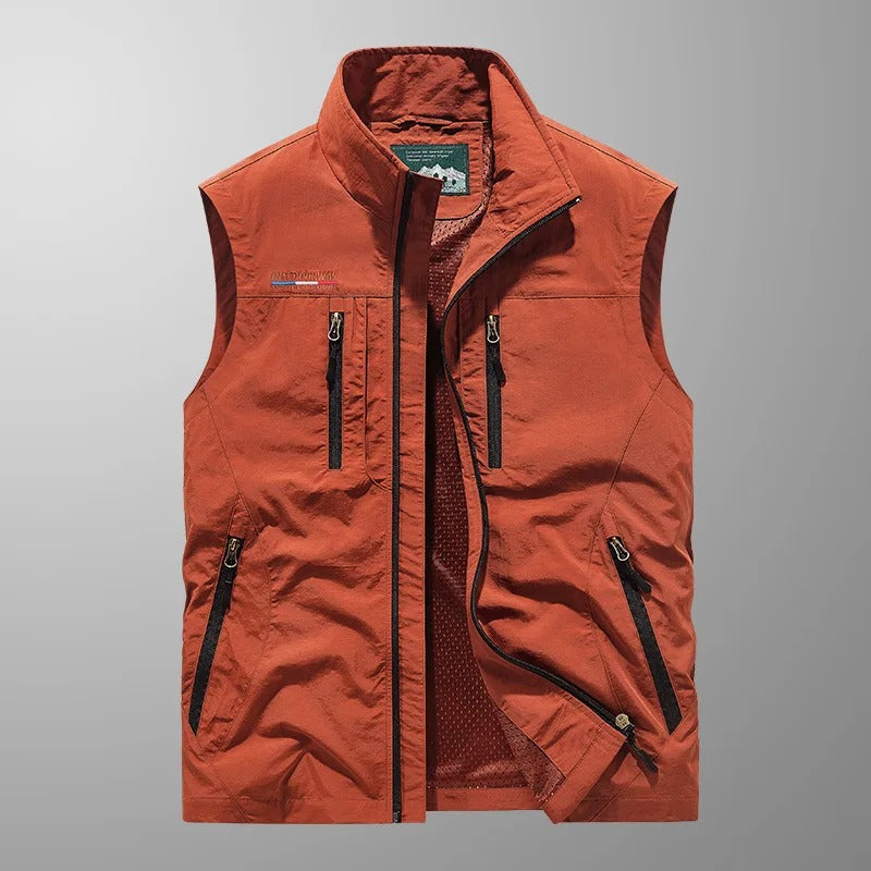 Men's Zip-Up Gilet - Stand-Collar Outdoor Vest