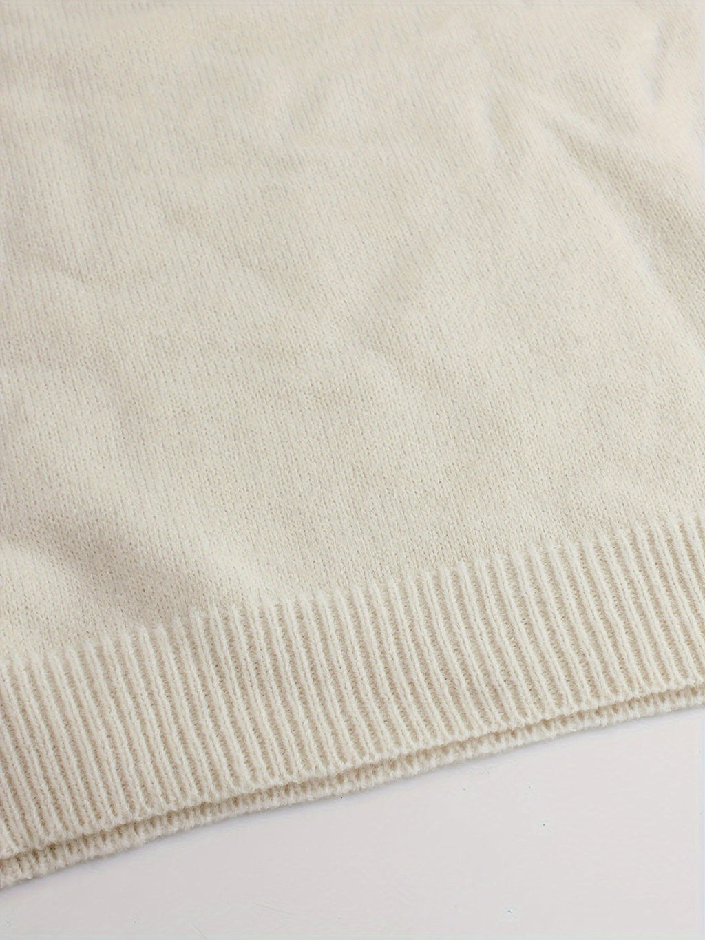 Women's Ribbed Jumper - Striped Cuffs