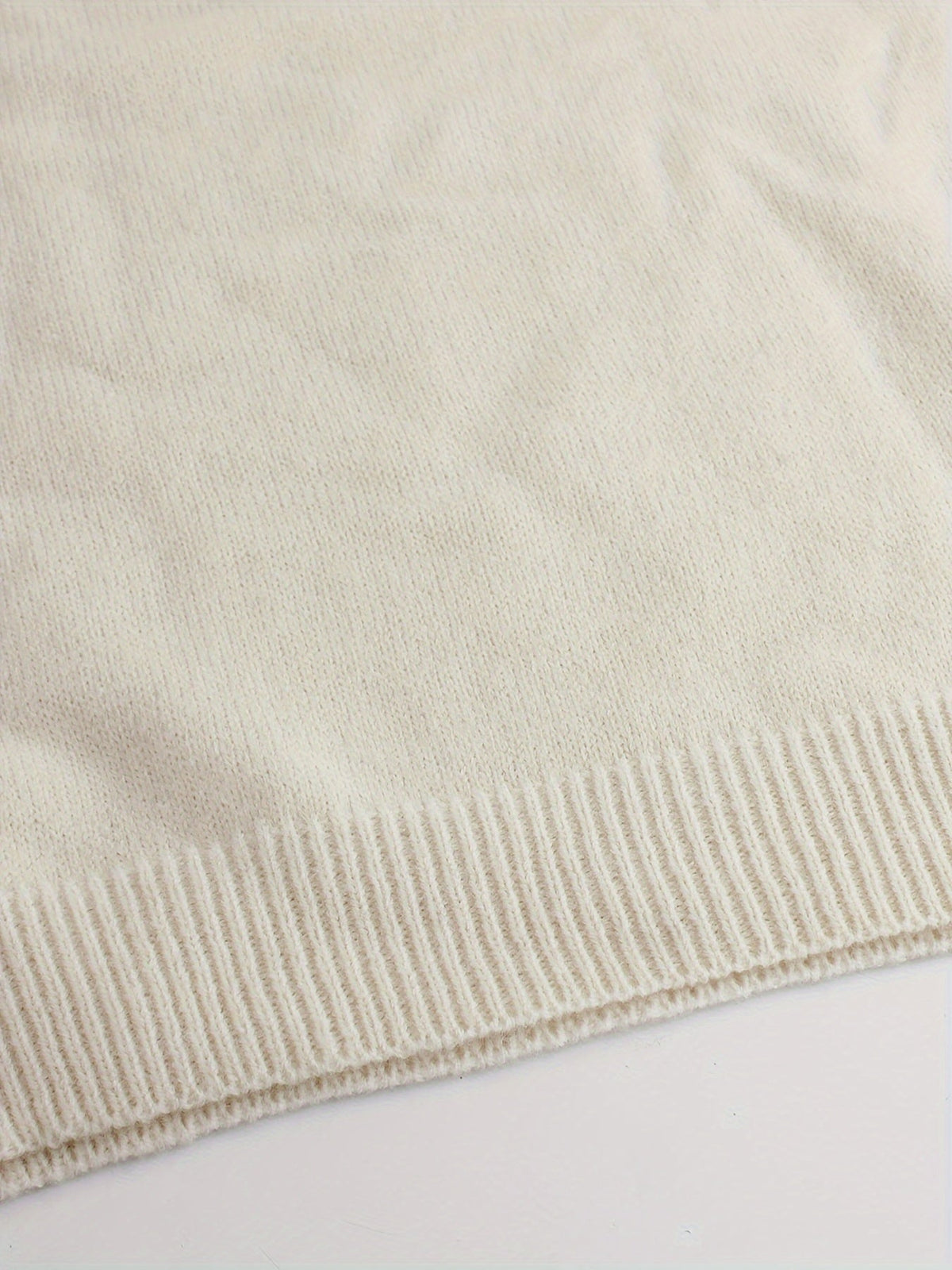 Women's Ribbed Jumper - Striped Cuffs