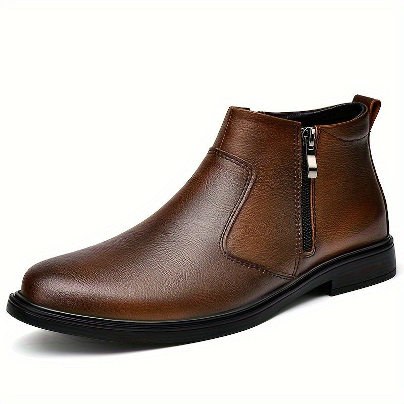 Men's Zip-Up Ankle Boots- Side Fastening