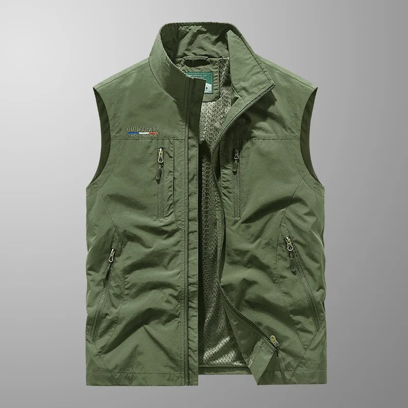 Men's Zip-Up Gilet - Stand-Collar Outdoor Vest