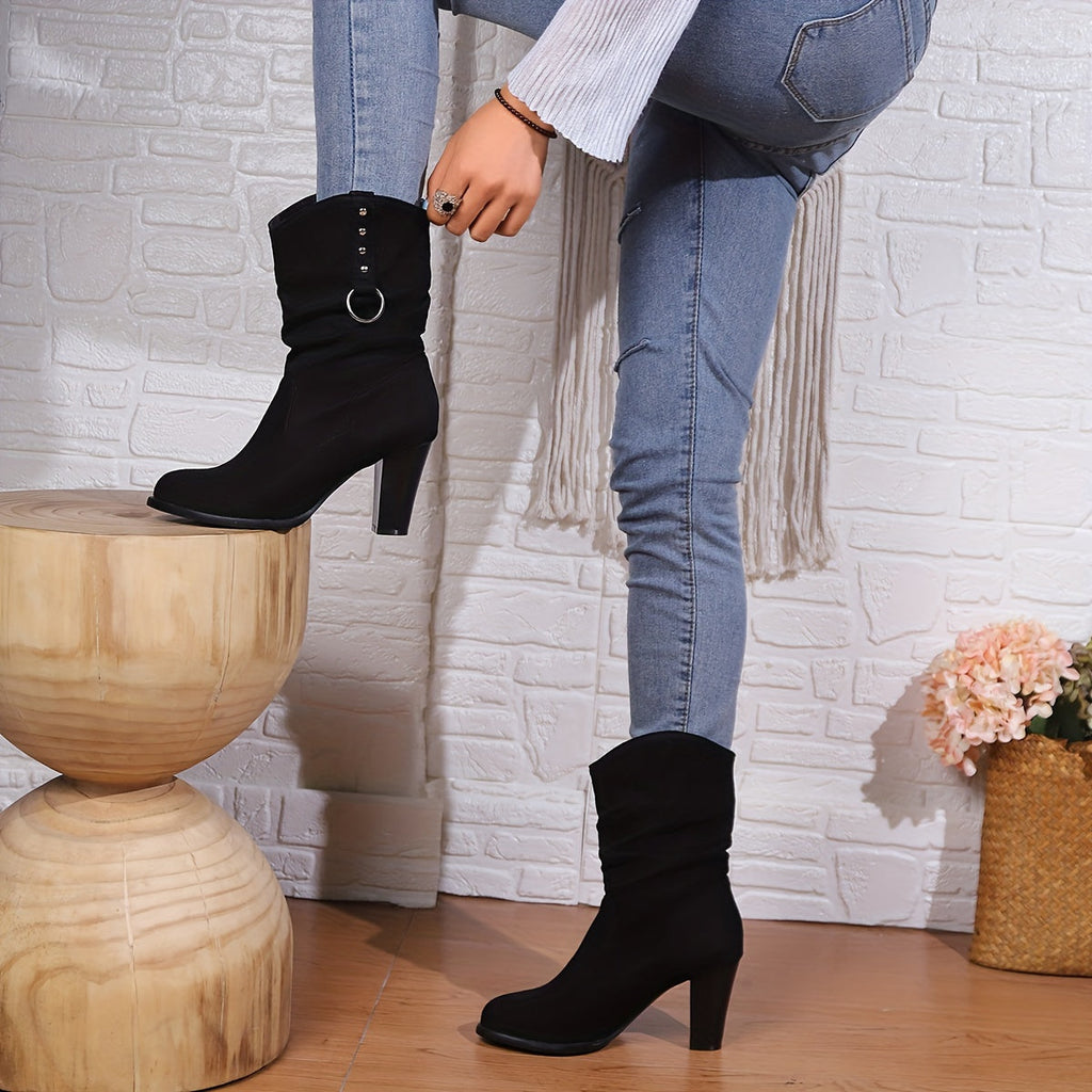 Women's Western Ankle Boots - Slouch Shaft