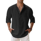 Lucien | Relaxed Linen Henley Shirt