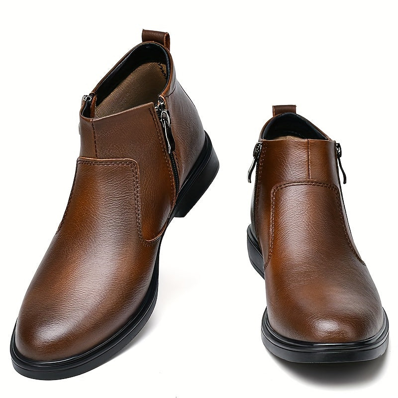Men's Zip-Up Ankle Boots- Side Fastening