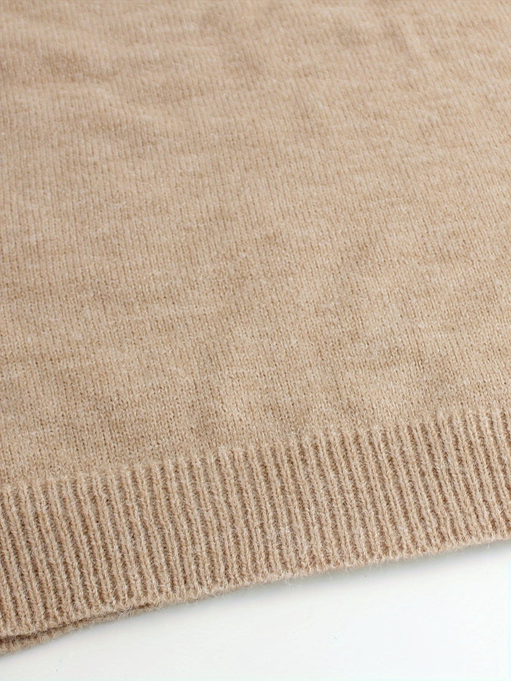 Women's Ribbed Jumper - Striped Cuffs