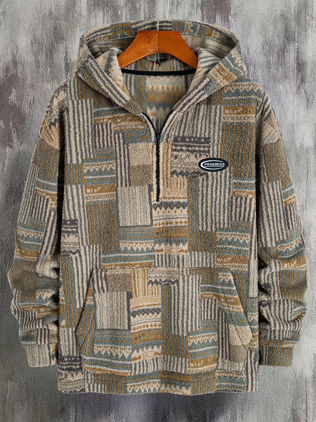 Men's Patterned Quarter-Zip Jumper