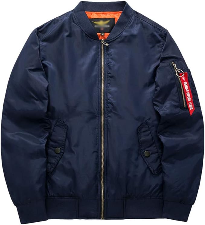 Men's Quilted Bomber Jacket - Zip-Front Winter Coat