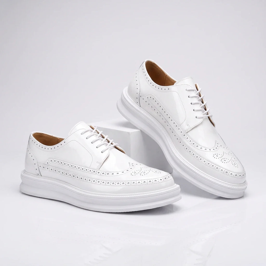 Men's Brogue Trainers- Wingtip Lace-Up Shoes