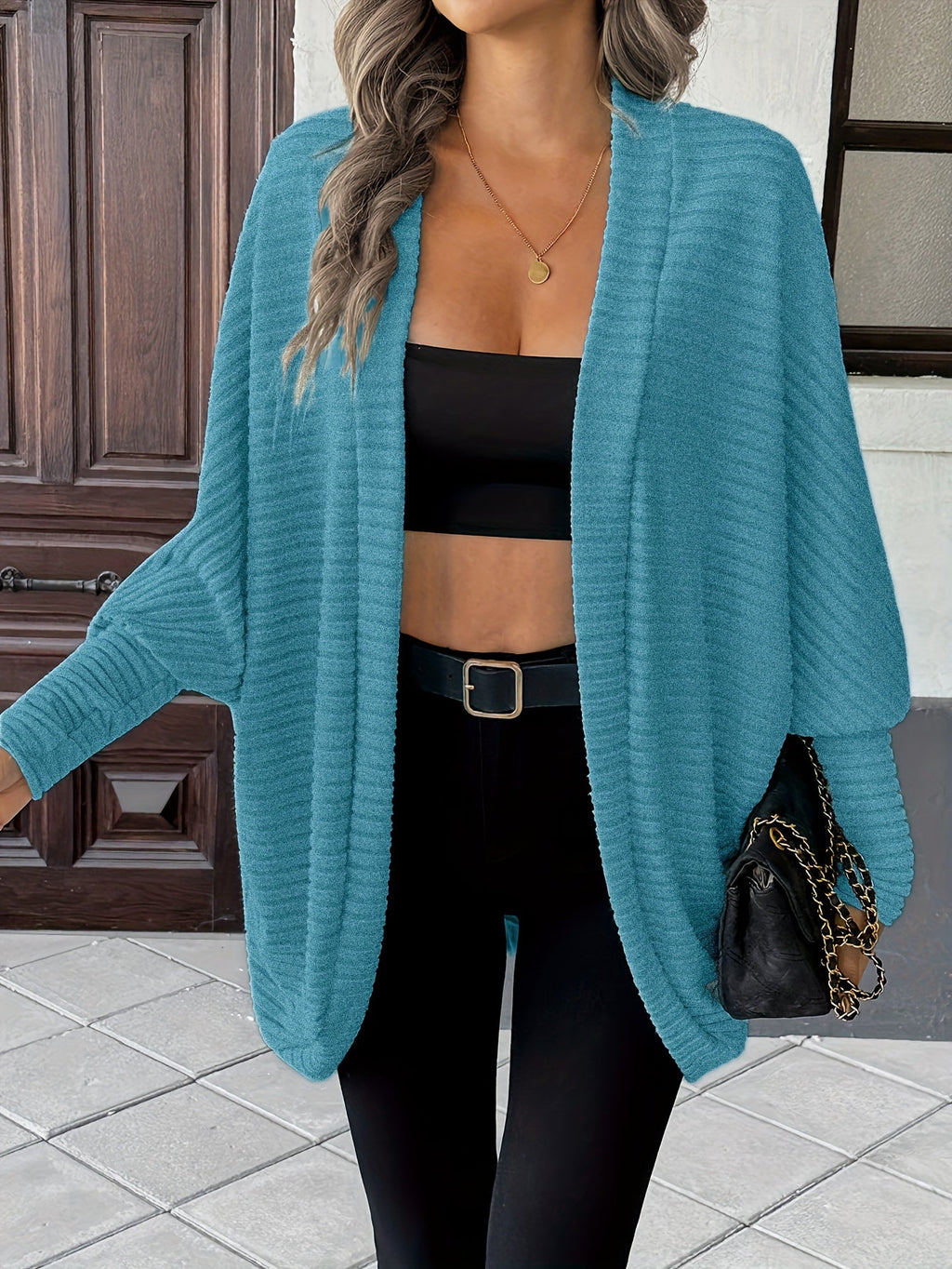Women's Long Open-Front Cardigan - Relaxed Fit