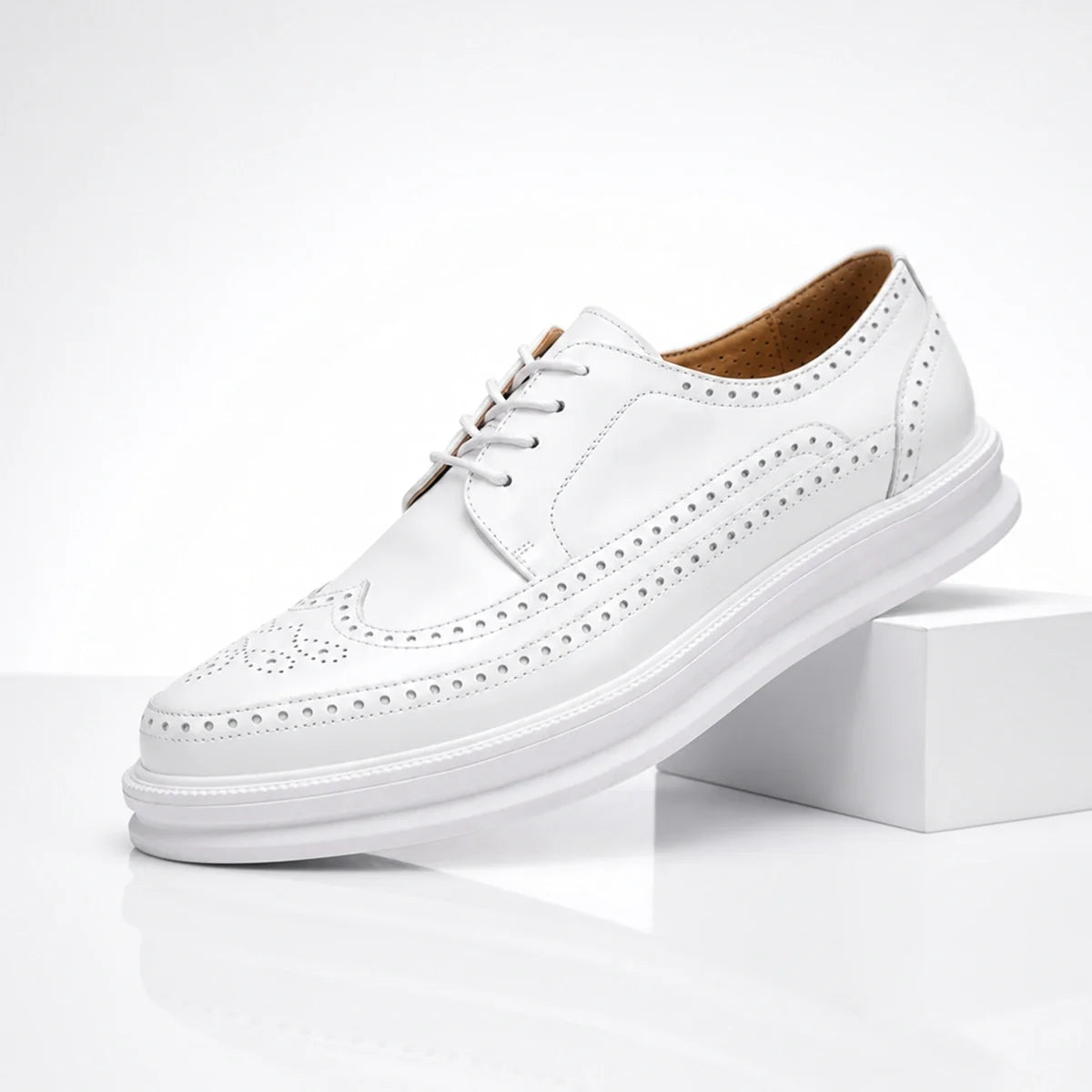 Men's Brogue Trainers- Wingtip Lace-Up Shoes