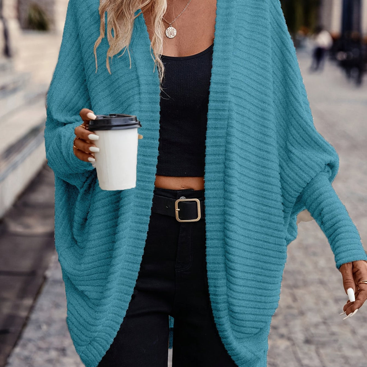 Women's Long Open-Front Cardigan - Relaxed Fit