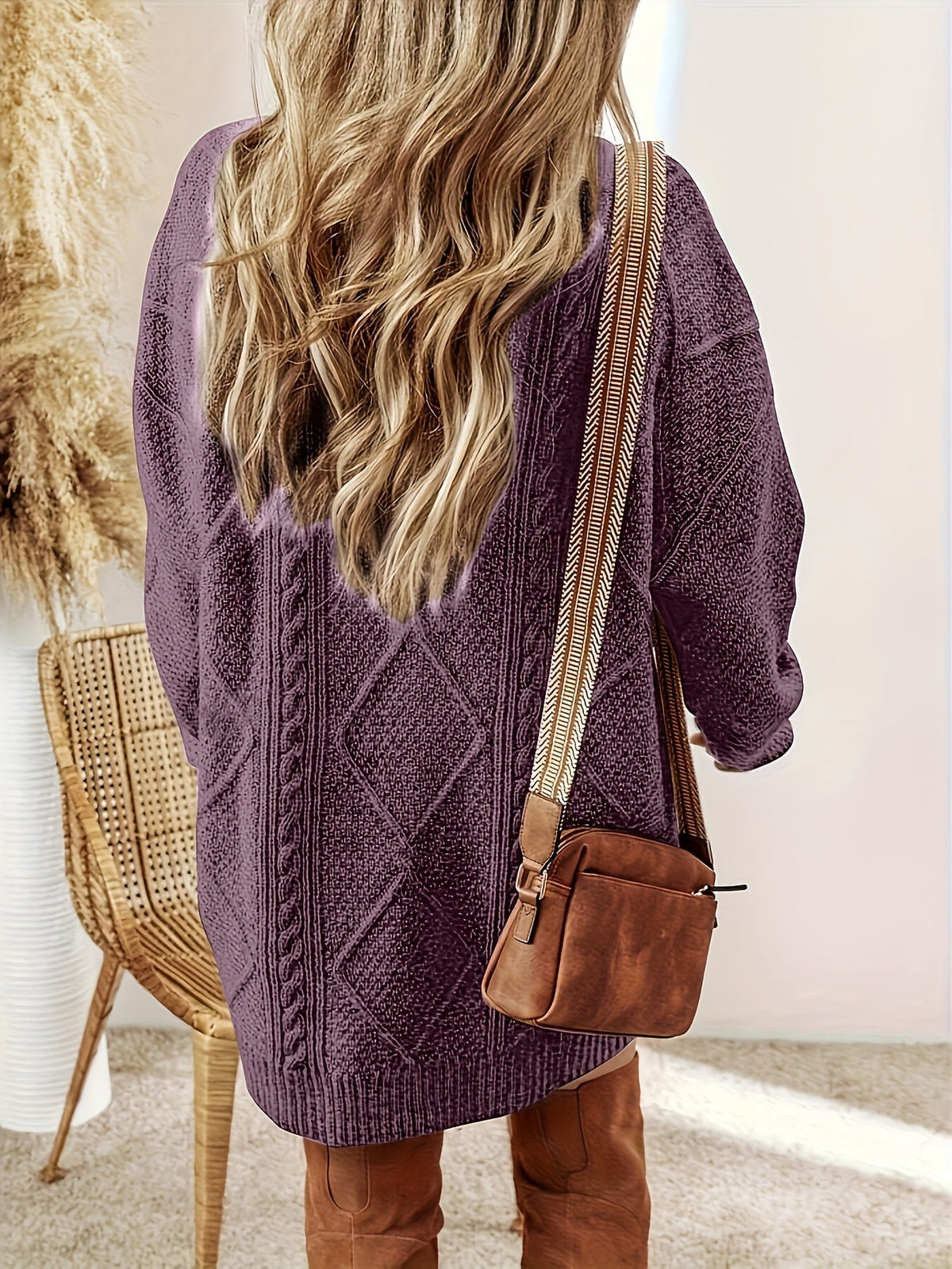 Women's Cable-Knit Jumper Dress