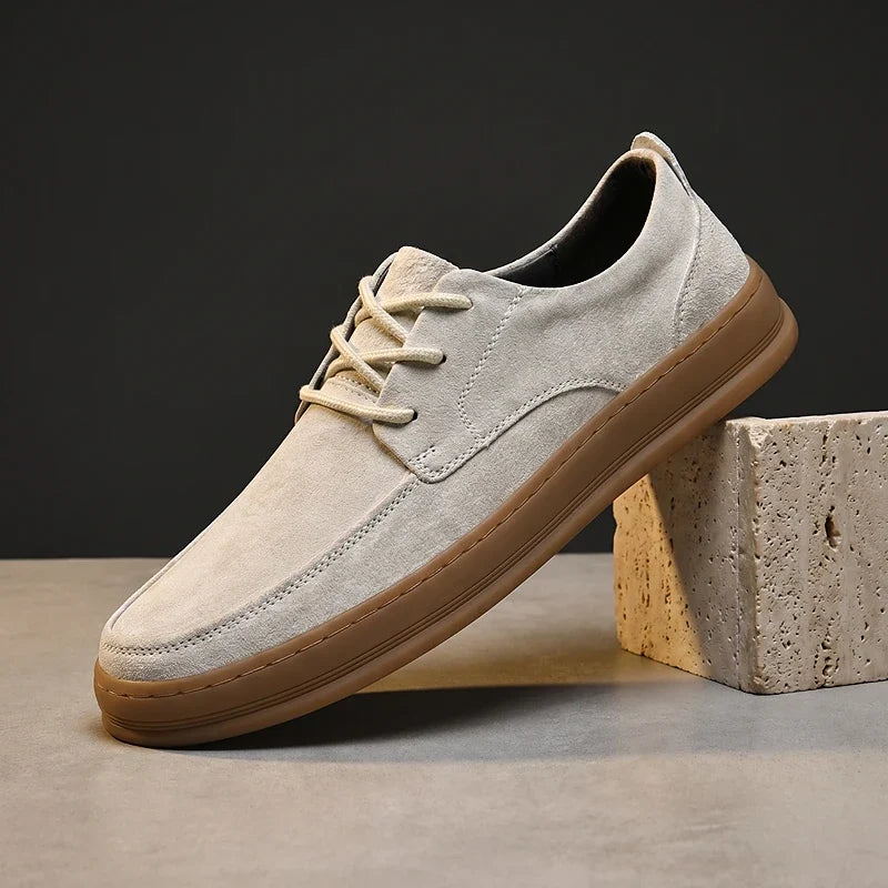 Men's Low-Top Trainers- Suede-Look Upper and Gum-Tone Sole