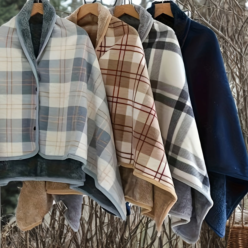 Women's Buttoned Wrap Shawl