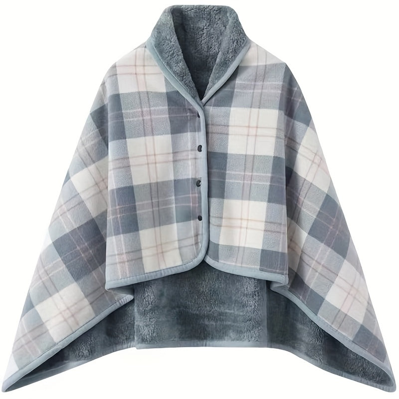 Women's Buttoned Wrap Shawl