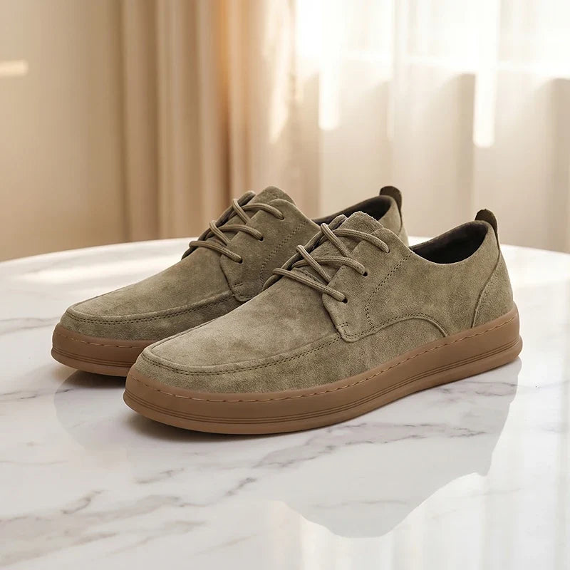 Men's Low-Top Trainers- Suede-Look Upper and Gum-Tone Sole
