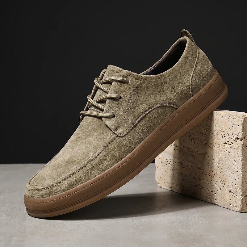 Men's Low-Top Trainers- Suede-Look Upper and Gum-Tone Sole