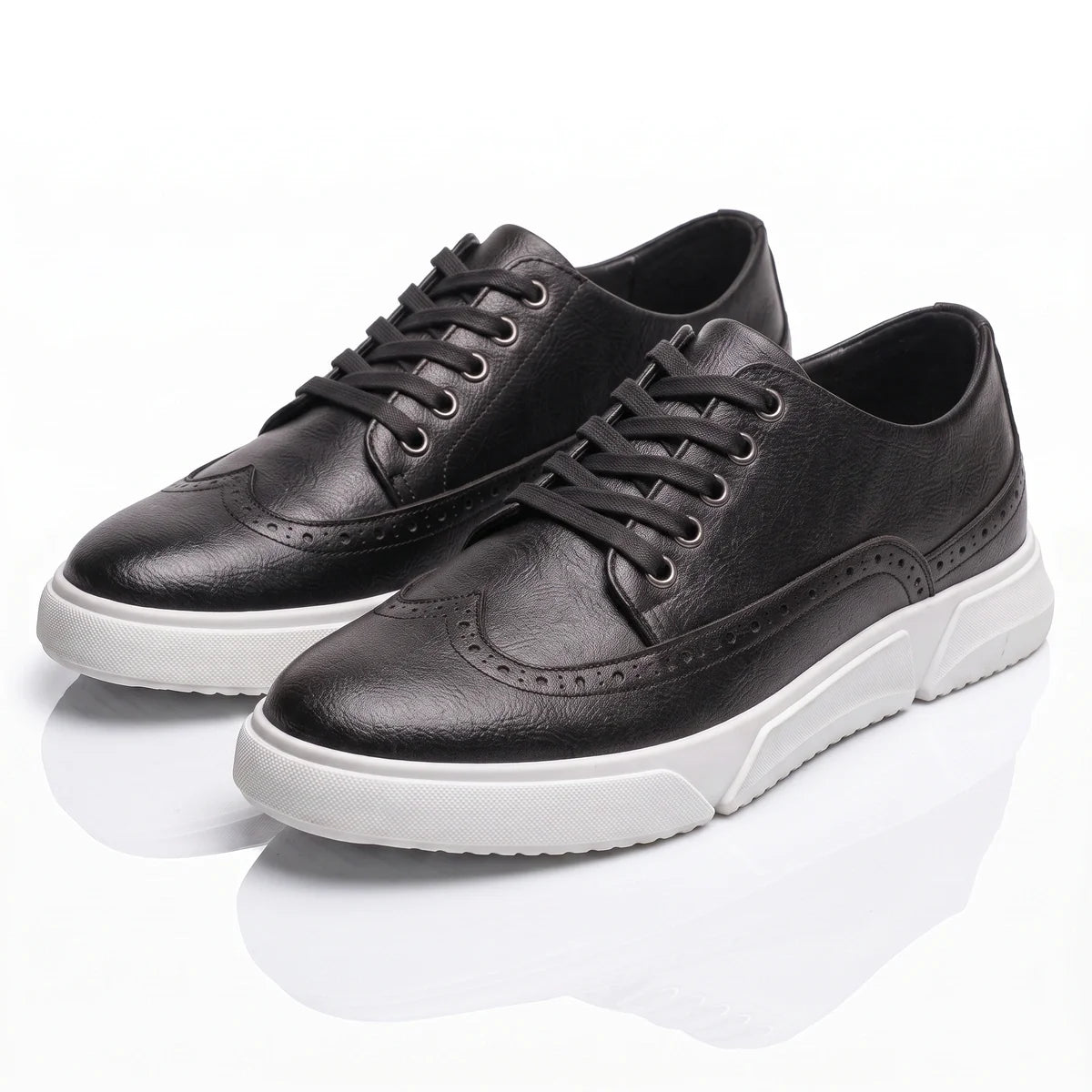 Men's Brogue Trainers- Contrast-Sole Wingtip Shoes