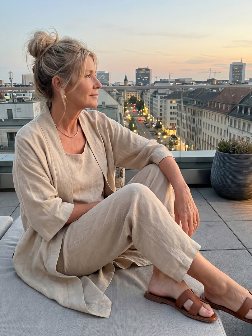 Women's Three-Piece Trouser Set- Relaxed Fit