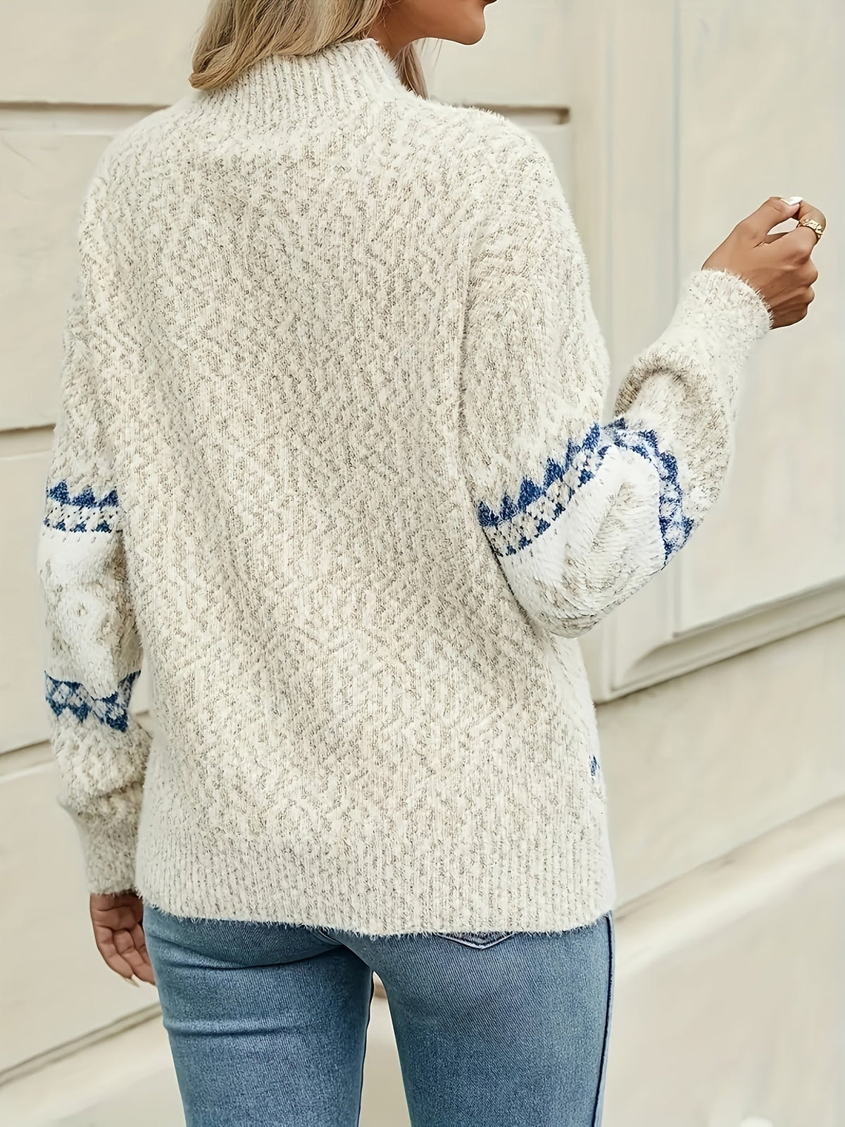 Women's Fair Isle Christmas Sweater - Crew-Neck Knit Top