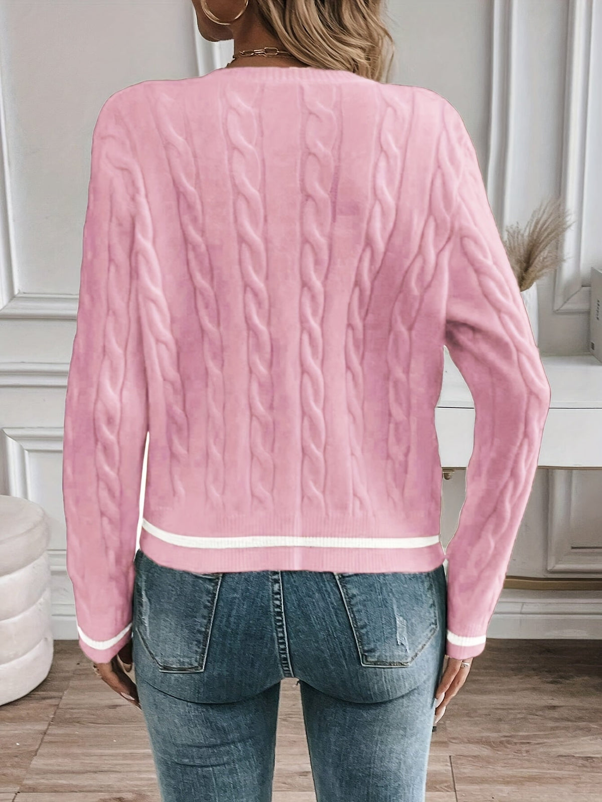 Women's Cable-Knit Cardigan - Button Front