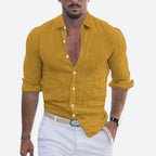 Arvin | Open-Collar Linen Shirt