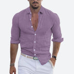 Arvin | Open-Collar Linen Shirt