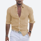 Arvin | Open-Collar Linen Shirt