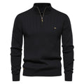 Men's Quarter-Zip Jumper - Ribbed Knit Pullover
