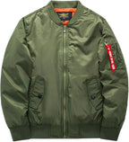 Men's Quilted Bomber Jacket - Zip-Front Winter Coat