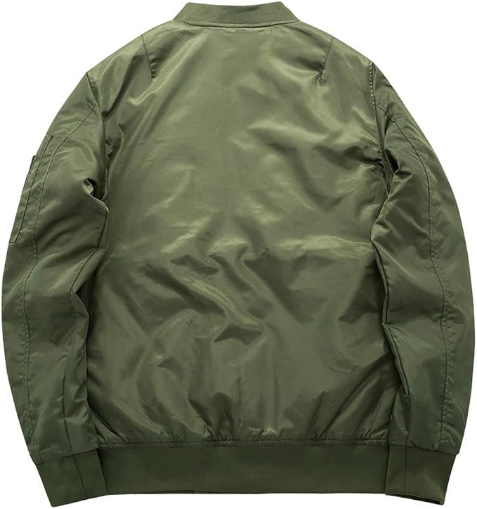 Men's Quilted Bomber Jacket - Zip-Front Winter Coat