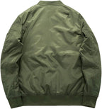 Men's Quilted Bomber Jacket - Zip-Front Winter Coat